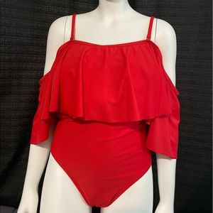 One Piece off the Shoulder Ruffle Swimsuit